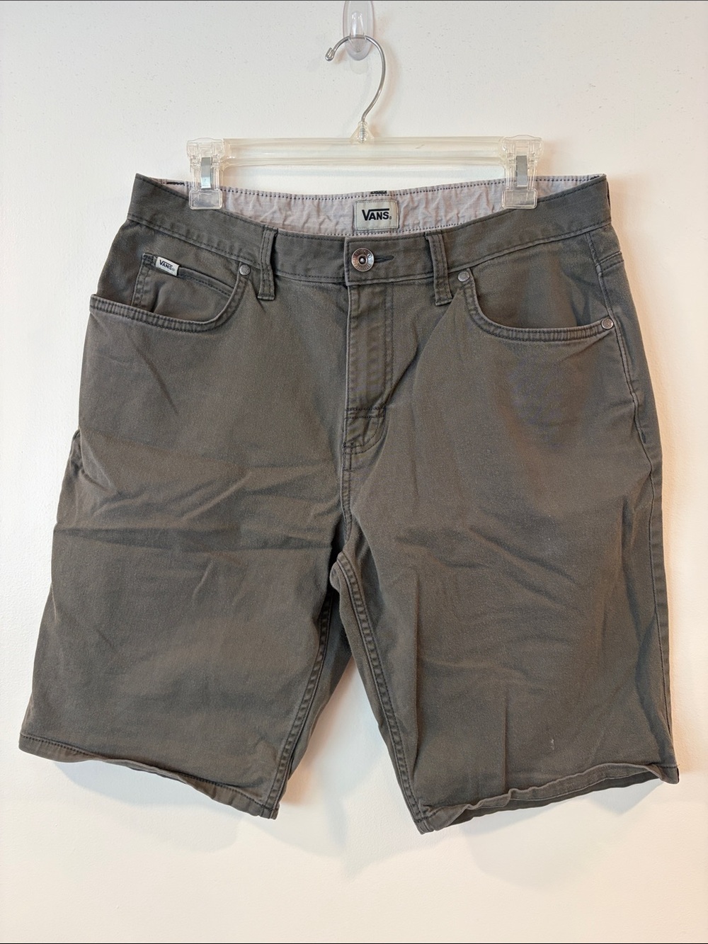 Vans Men's Olive Gray Flat Front Shorts